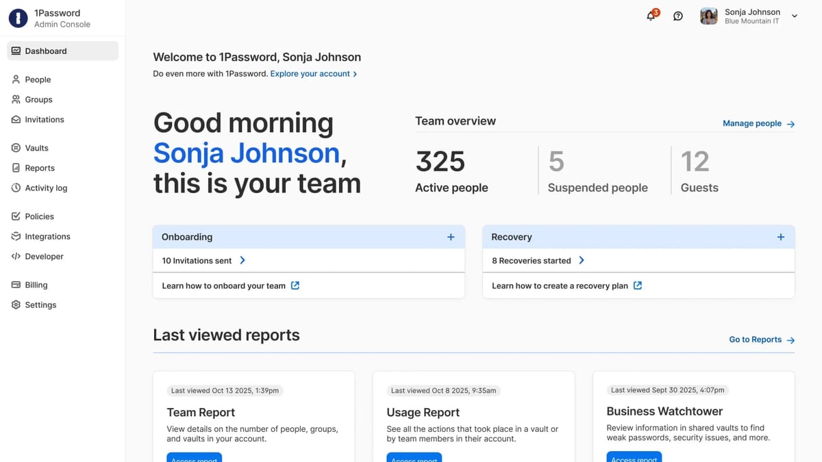 1Password product interface and feature overview