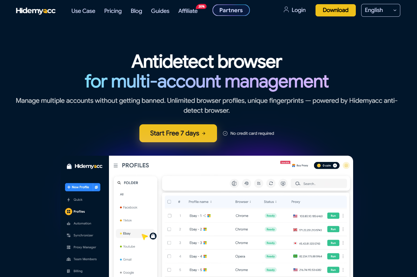 AdsPower vs Kameleo vs Hidemyacc: 2026 Comparison - Quick comparison at a glance
