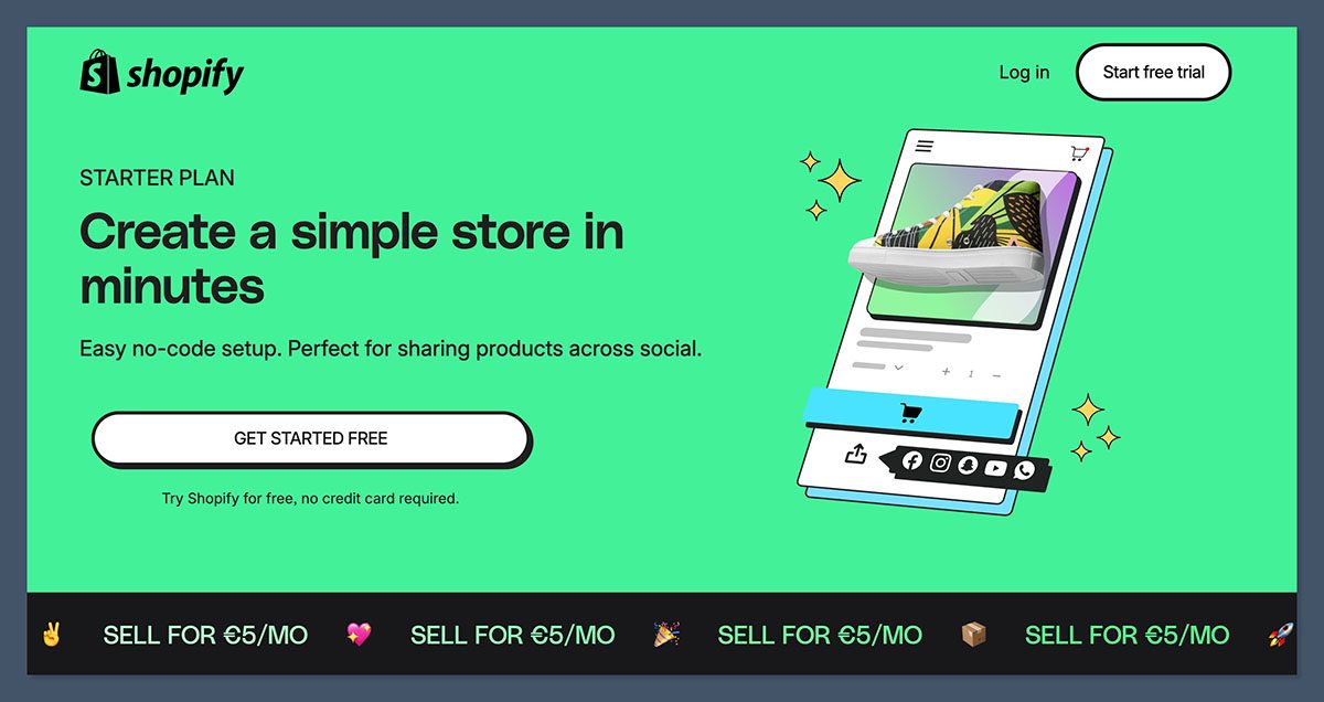 Shopify Pricing in 2026: Plans, Fees, and Real Cost Breakdown - Shopify Starter: $5/Month