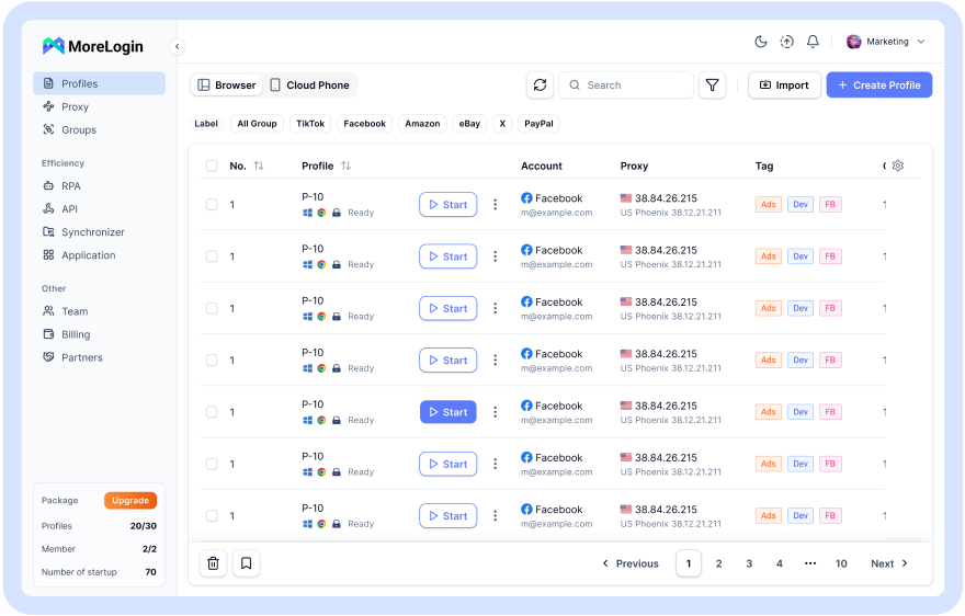 MoreLogin Review 2026: Secure Multi-Account Browser & Cloud Phone - MoreLogin product image 1