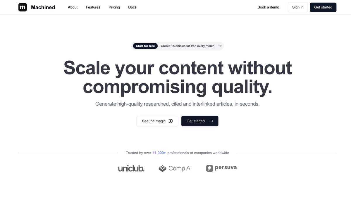 AgentBooks vs Machined vs ContentBot.ai: AI Content Platform Showdown product interface and feature overview