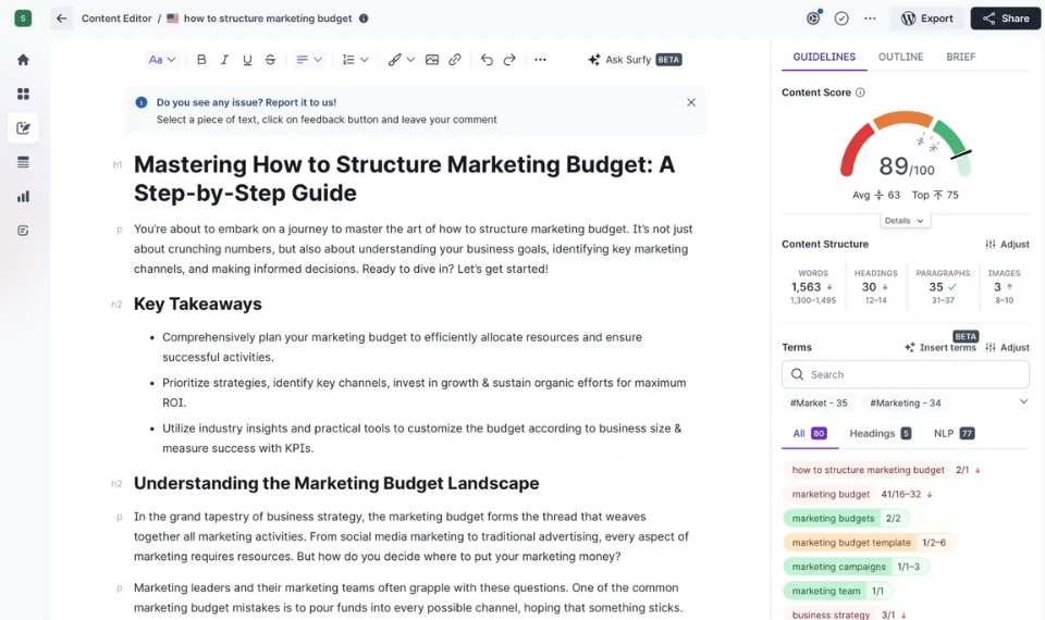 Surfer 演示：在决定购买前试用 SEO 工具 - 选项 2：Surfer SEO 实时演示和网络研讨会