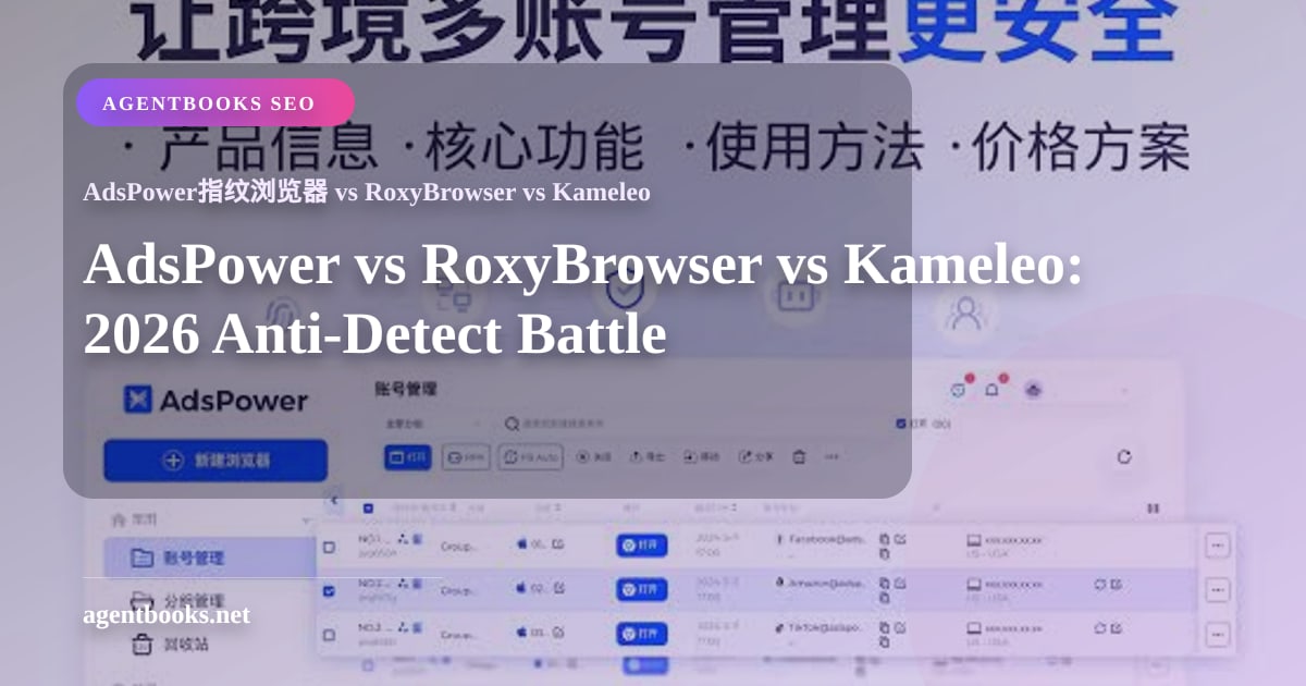 AdsPower vs RoxyBrowser vs Kameleo: 2026 Anti-Detect Battle