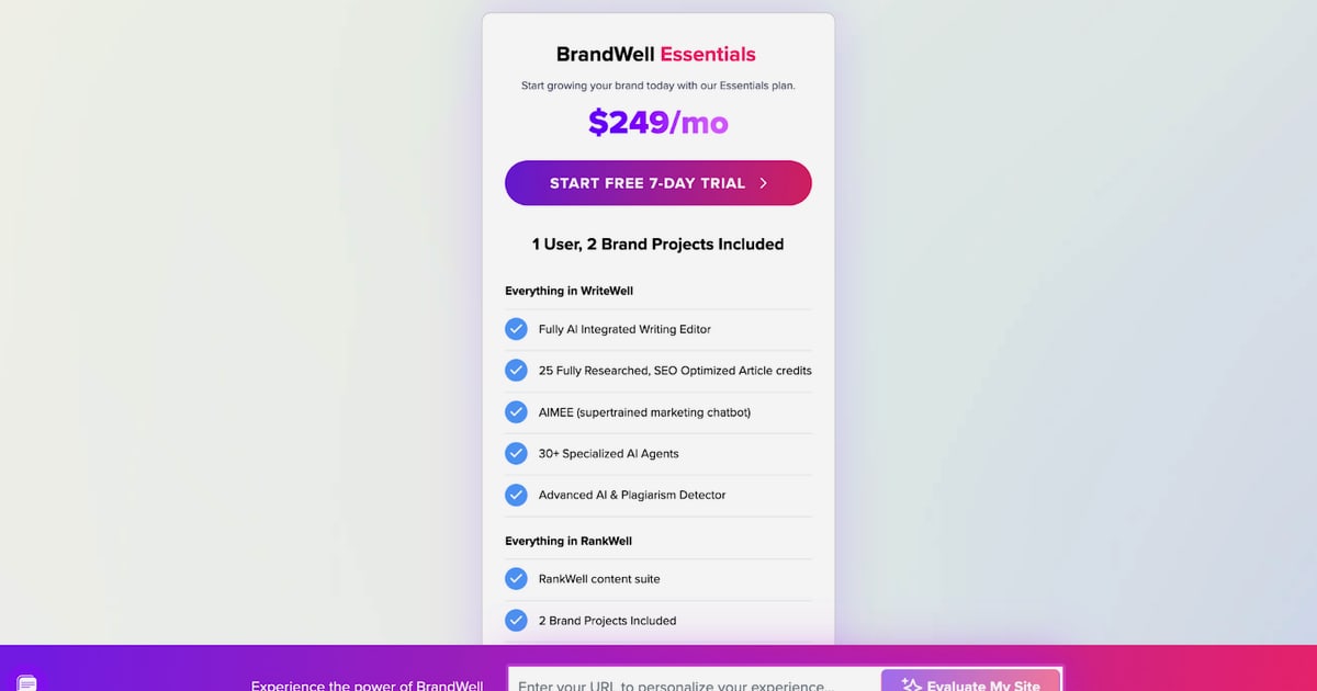 BrandWell 评测 2025：意图数据与 AI 内容实测