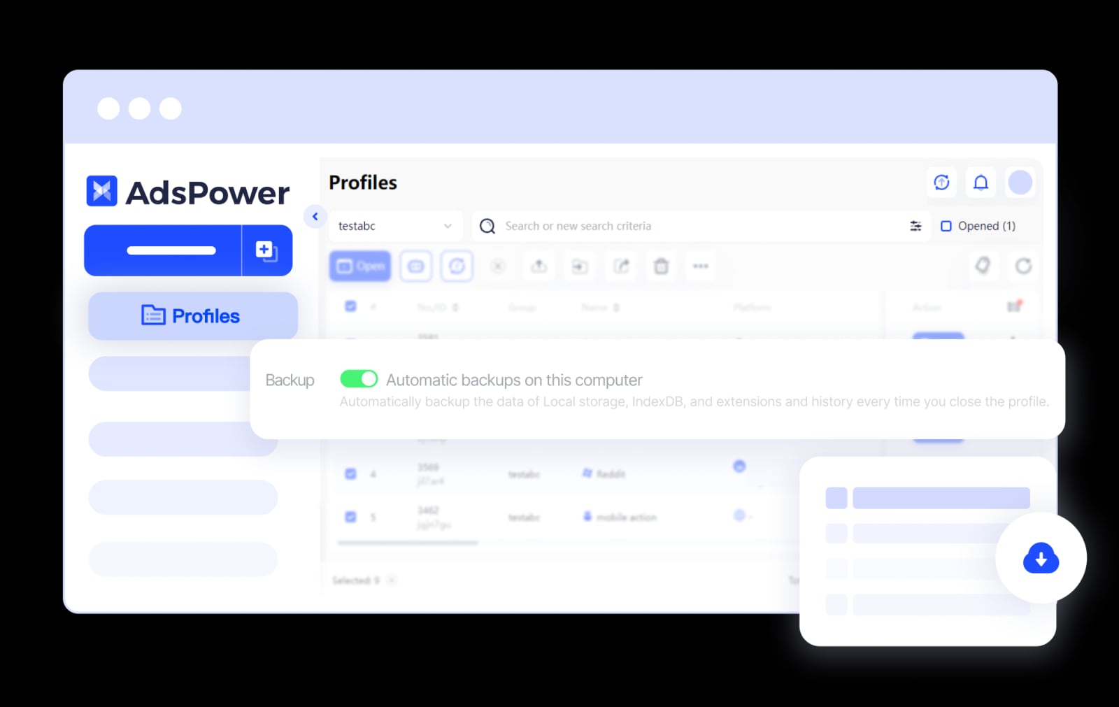 AdsPower product interface
