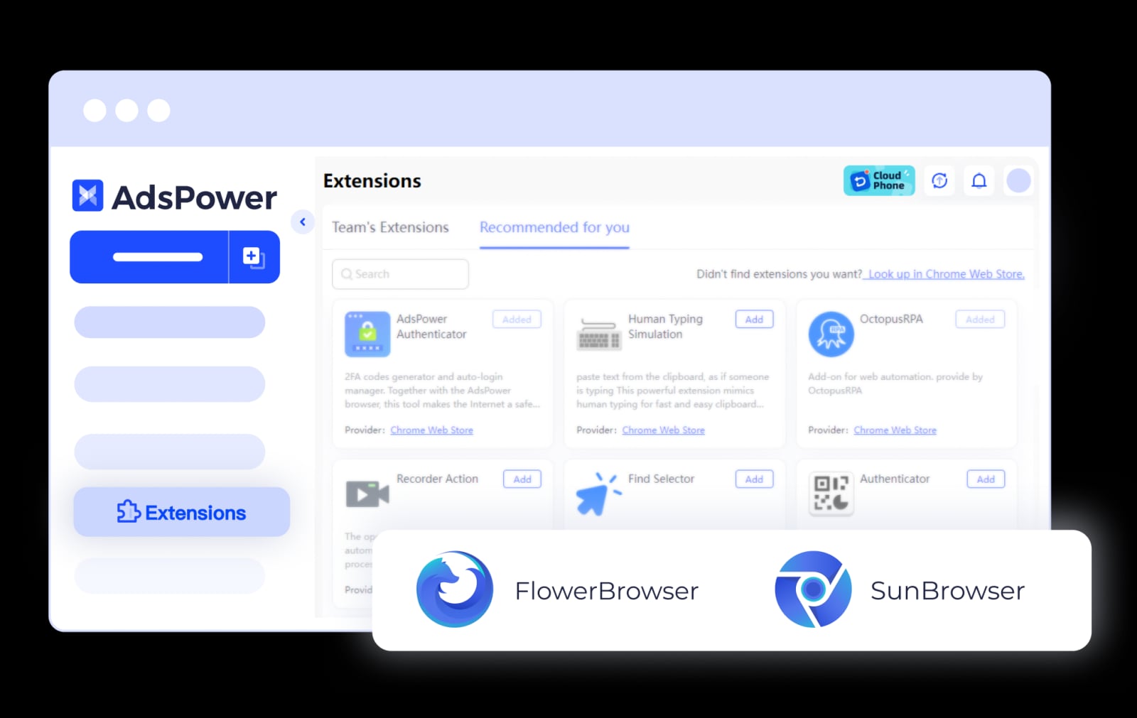 AdsPower product interface