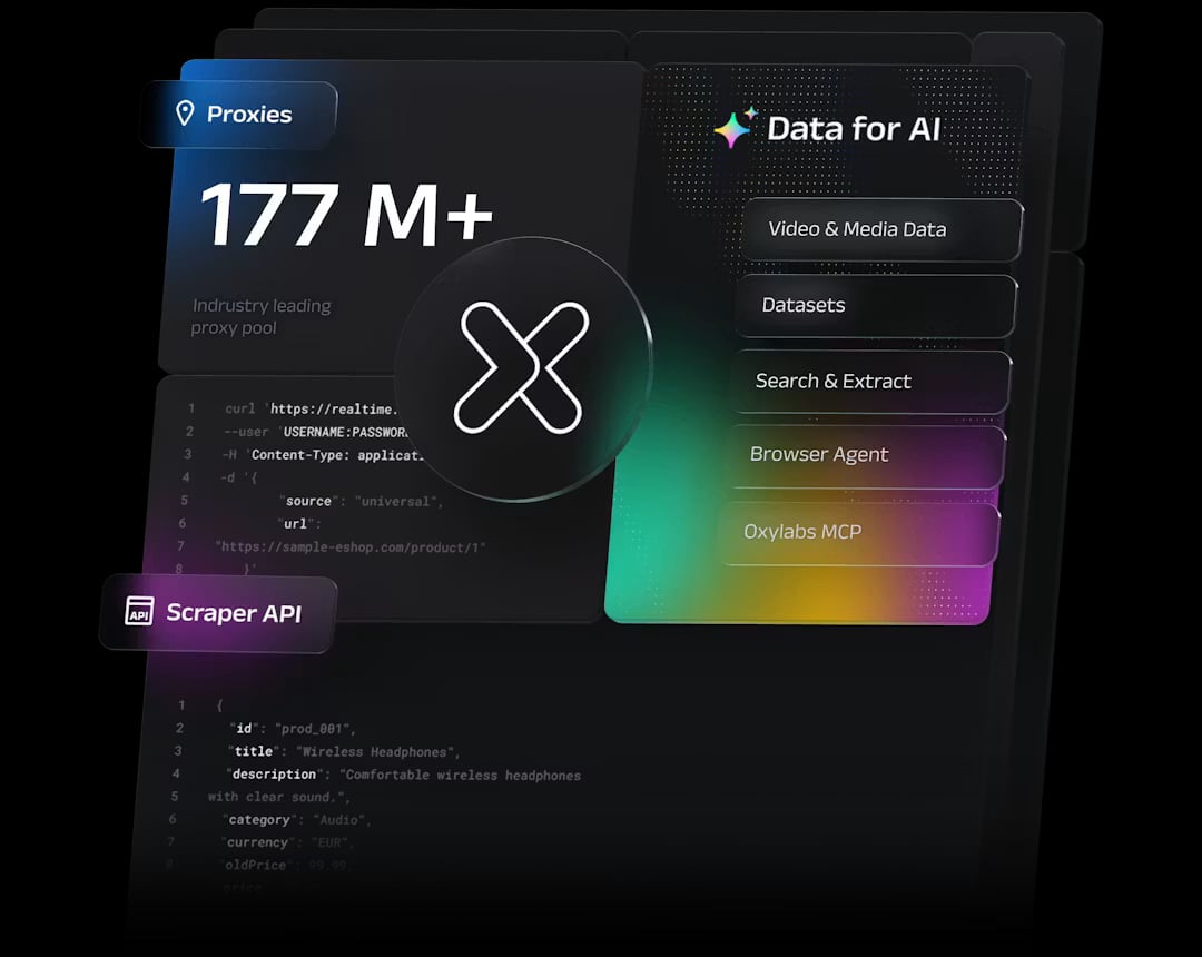 Oxylabs Proxy & Web Scraping Platform product interface