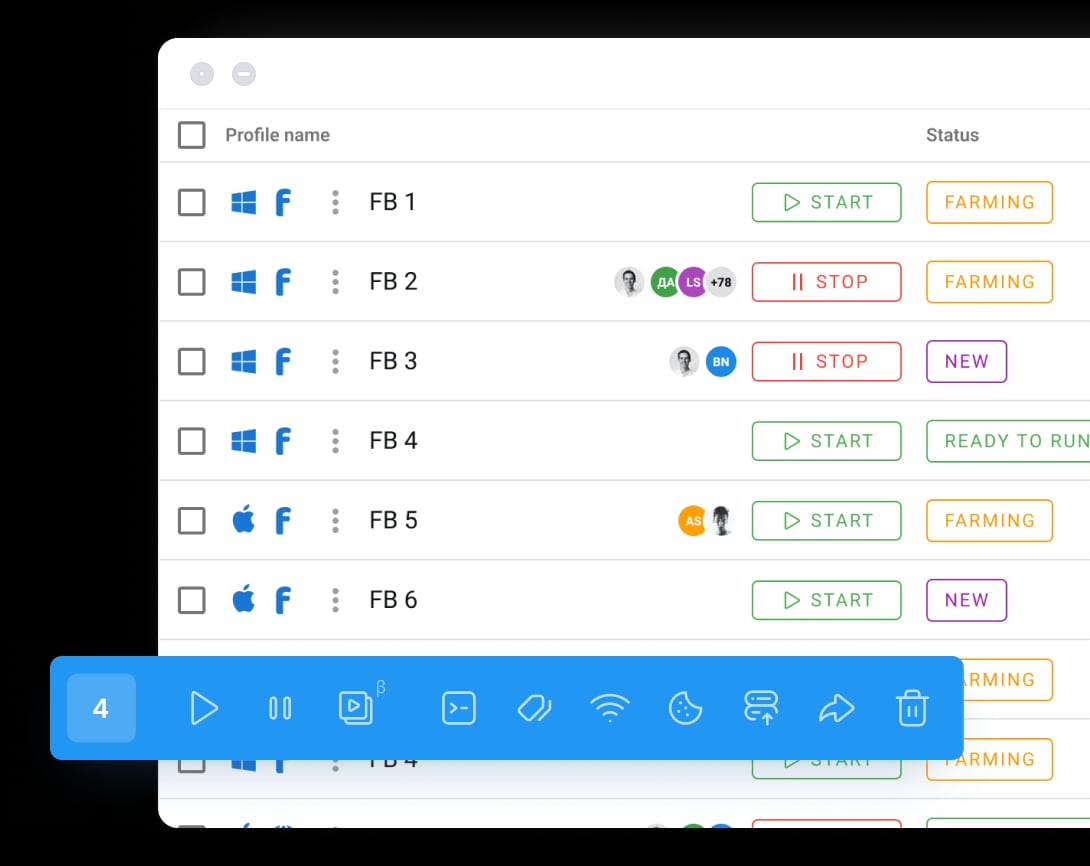 Dolphin Anty product interface