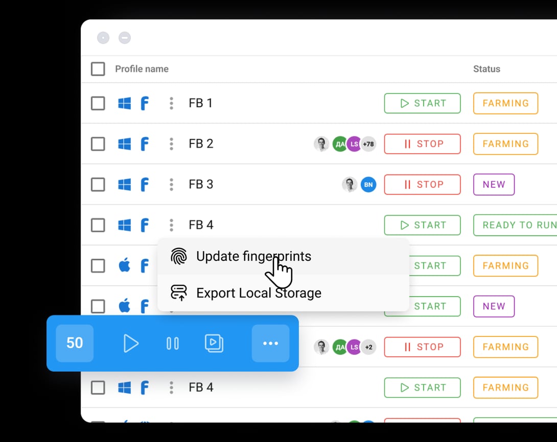 Dolphin Anty product interface