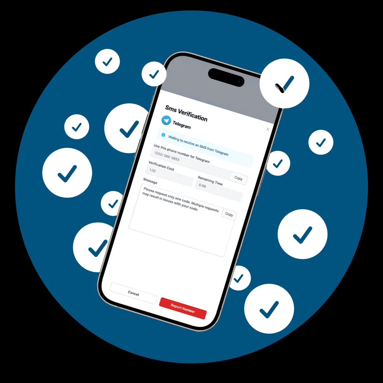 Textverified product interface