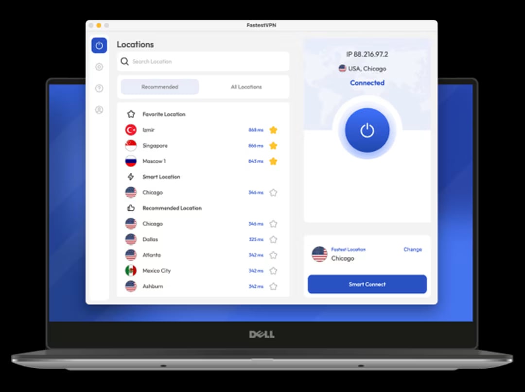 FastestVPN product interface