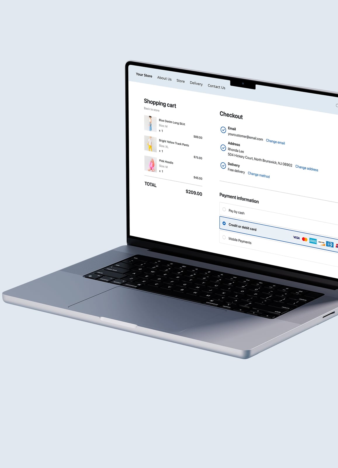 Ecwid product interface