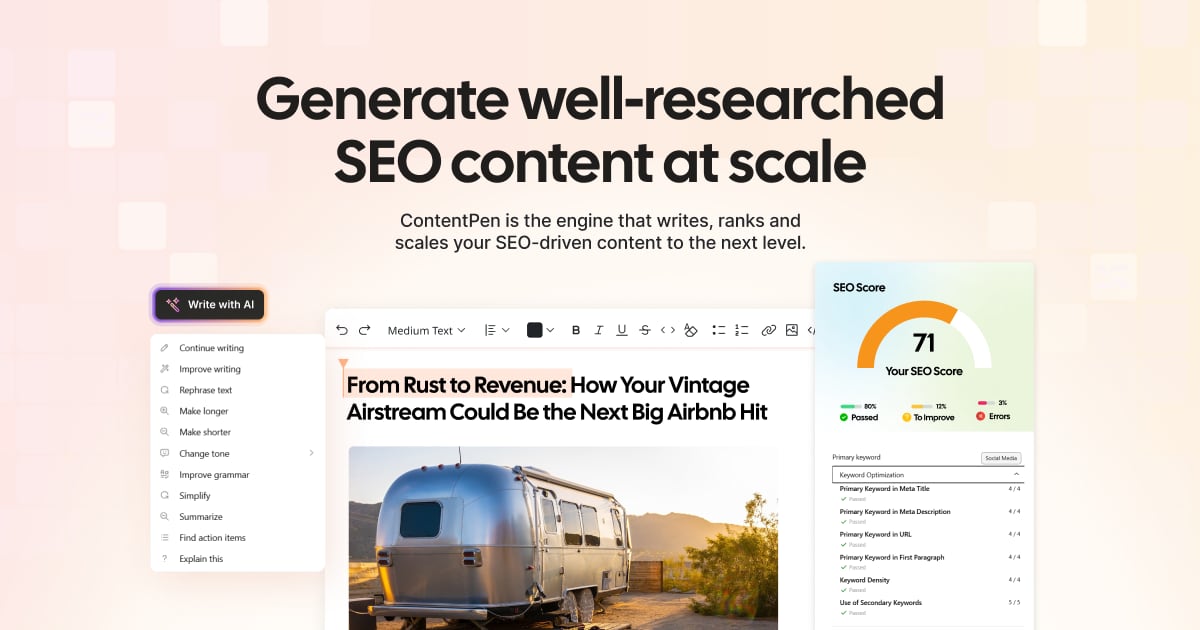 Contentpen product interface