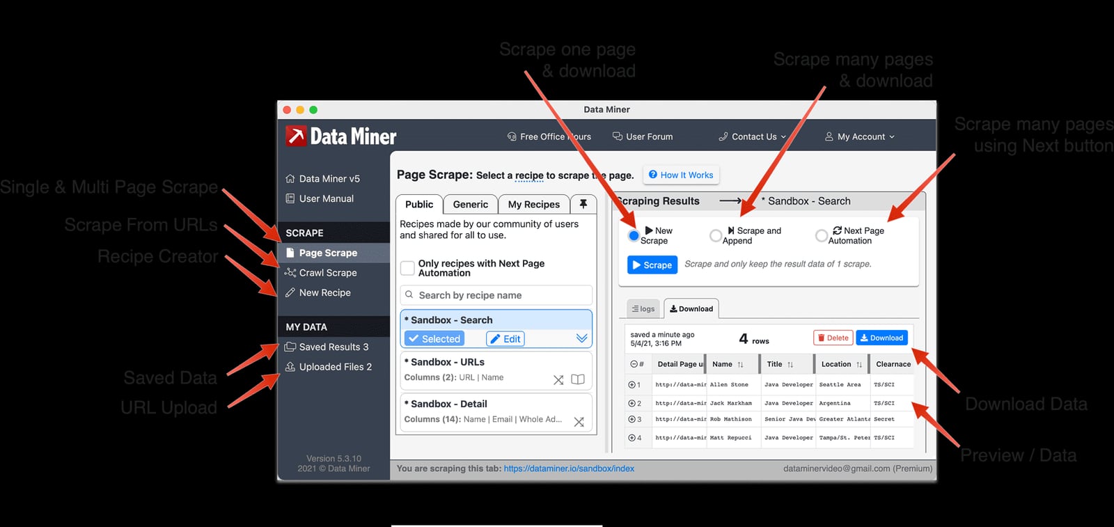 Data Miner Viewer breakdown