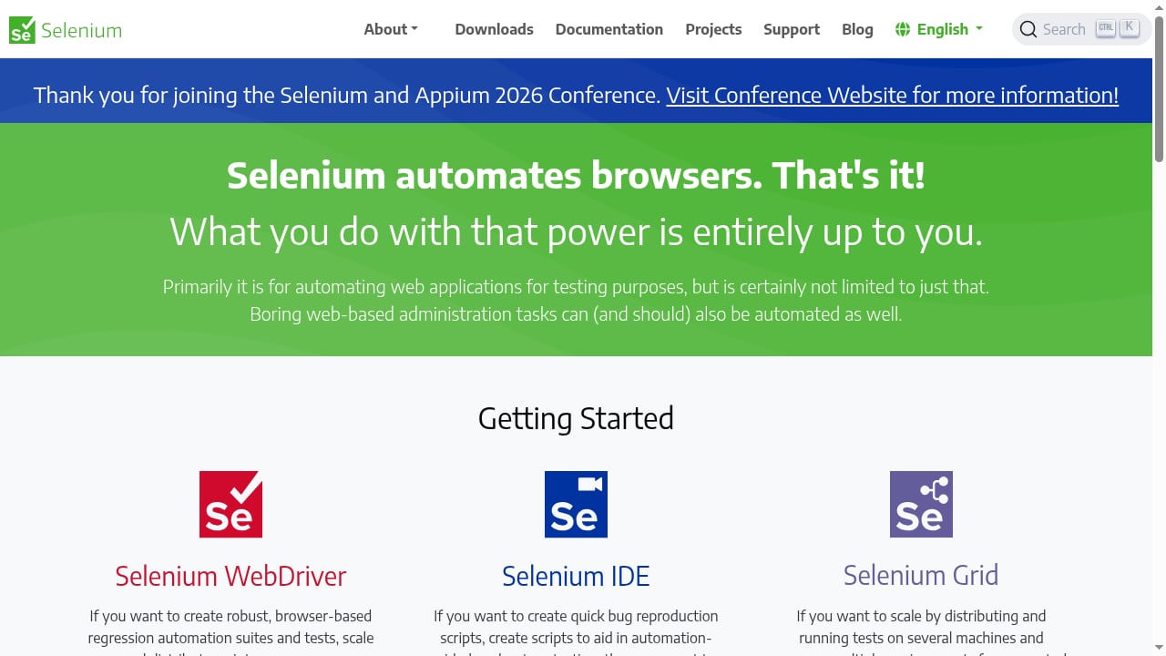 First viewport screenshot of Selenium