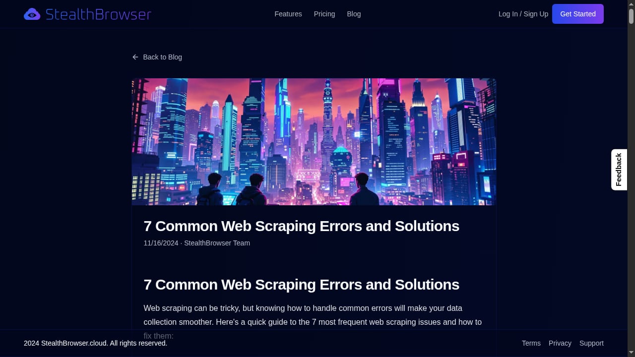First viewport screenshot of 7 Common Web Scraping Errors and Solutions
