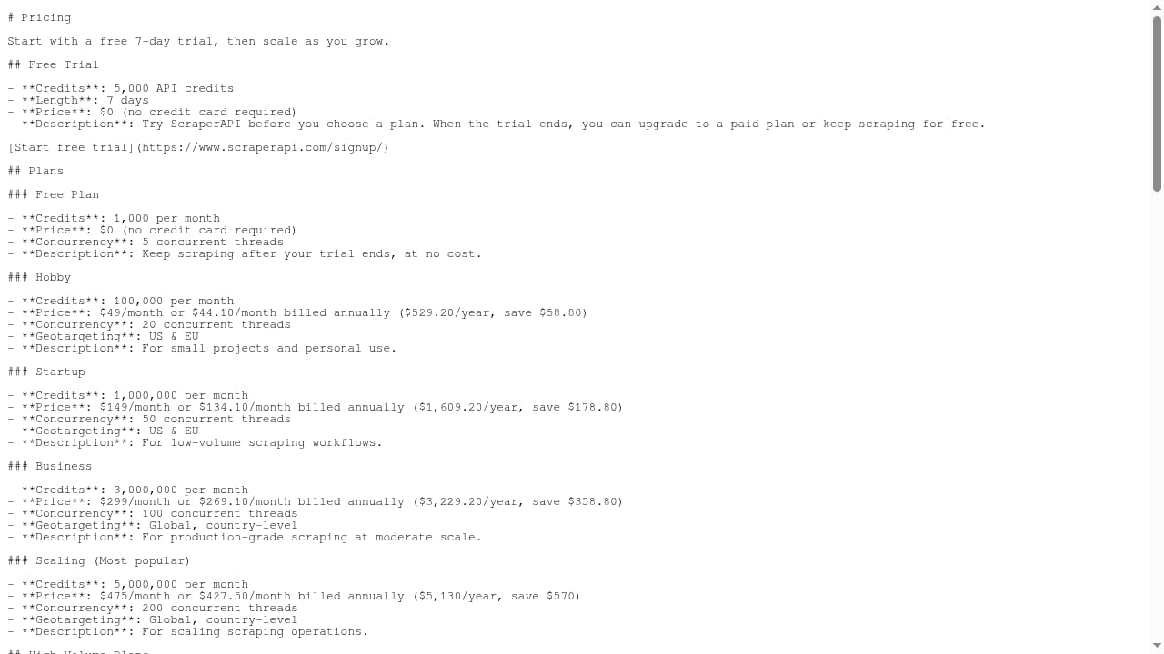 First viewport screenshot of scraperapi.com