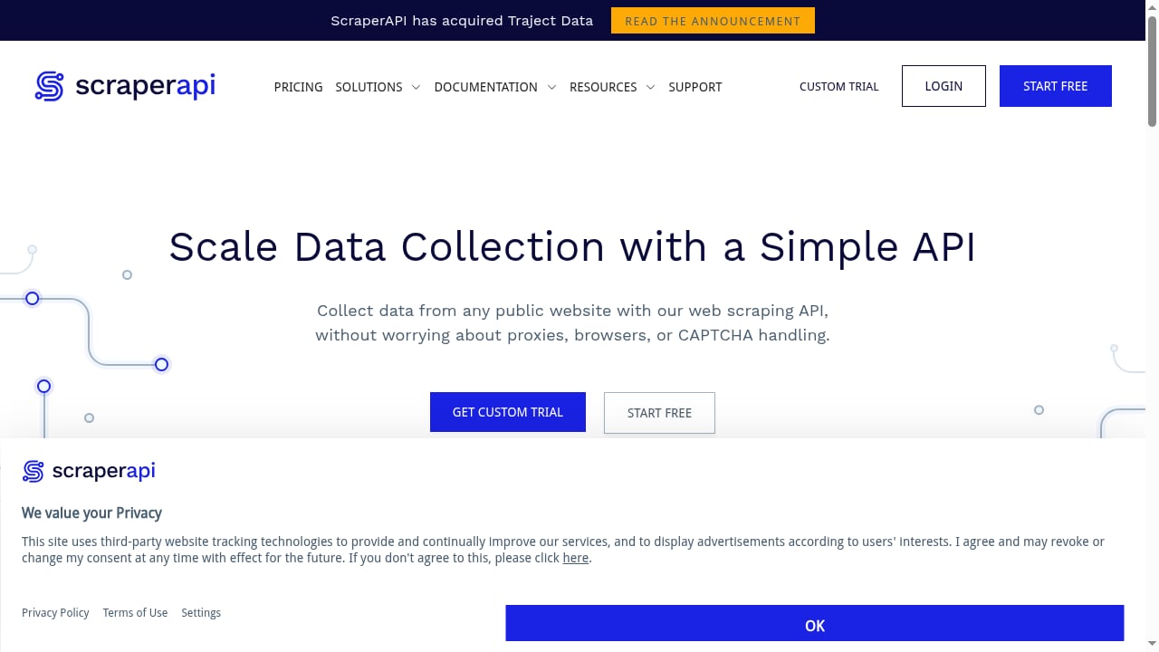 First viewport screenshot of www.scraperapi.com