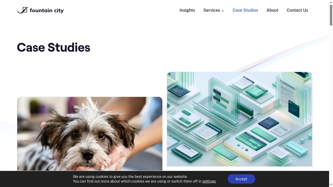 First viewport screenshot of Case Studies Archive - Fountain City