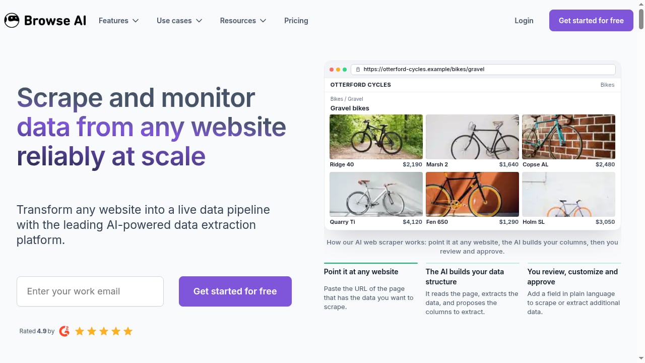 First viewport screenshot of Scrape and Monitor Data from Any Website with No Code