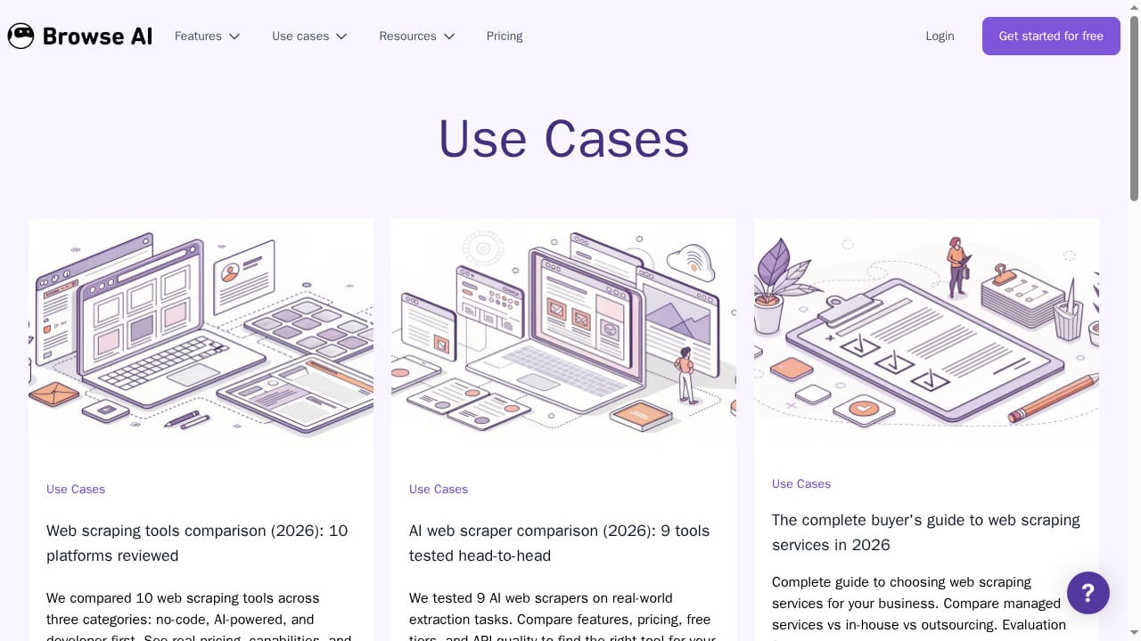 First viewport screenshot of Use Cases - Browse AI Blog