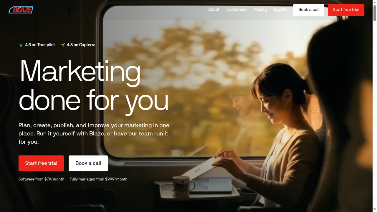 First viewport screenshot of Blaze | Marketing Done For You