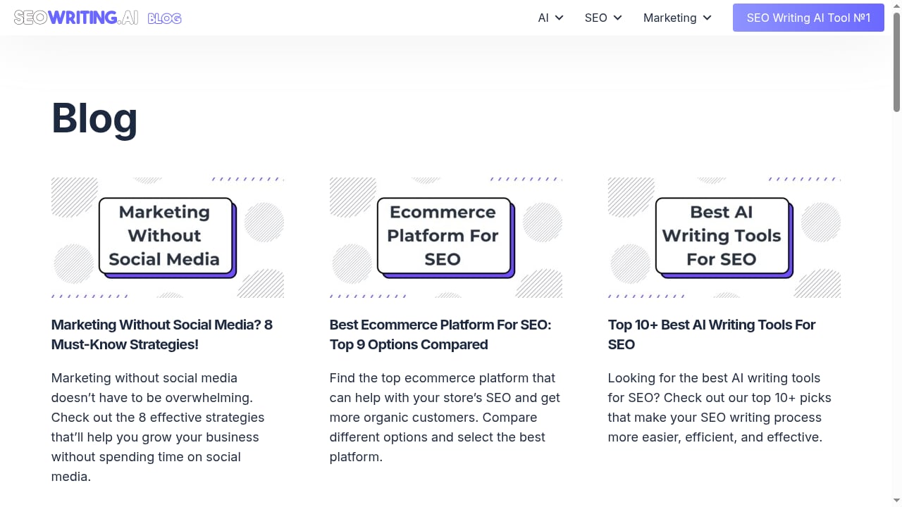 First viewport screenshot of Blog