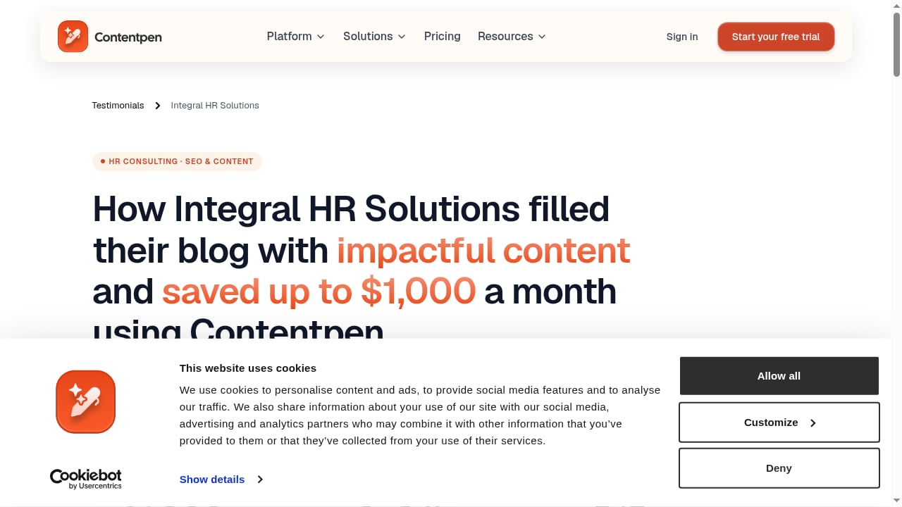 First viewport screenshot of contentpen.ai
