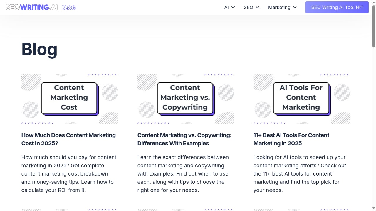 First viewport screenshot of Blog