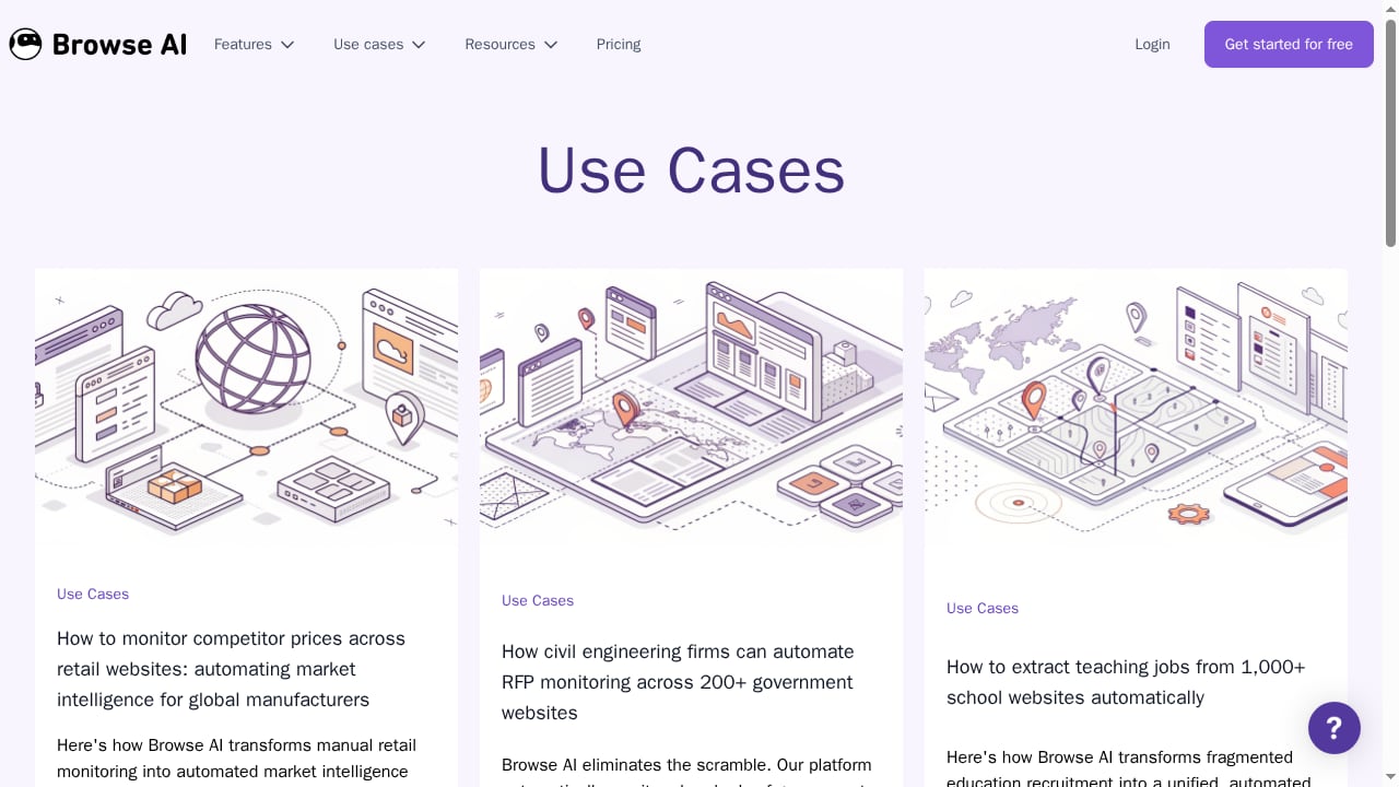 First viewport screenshot of Use Cases - Browse AI Blog