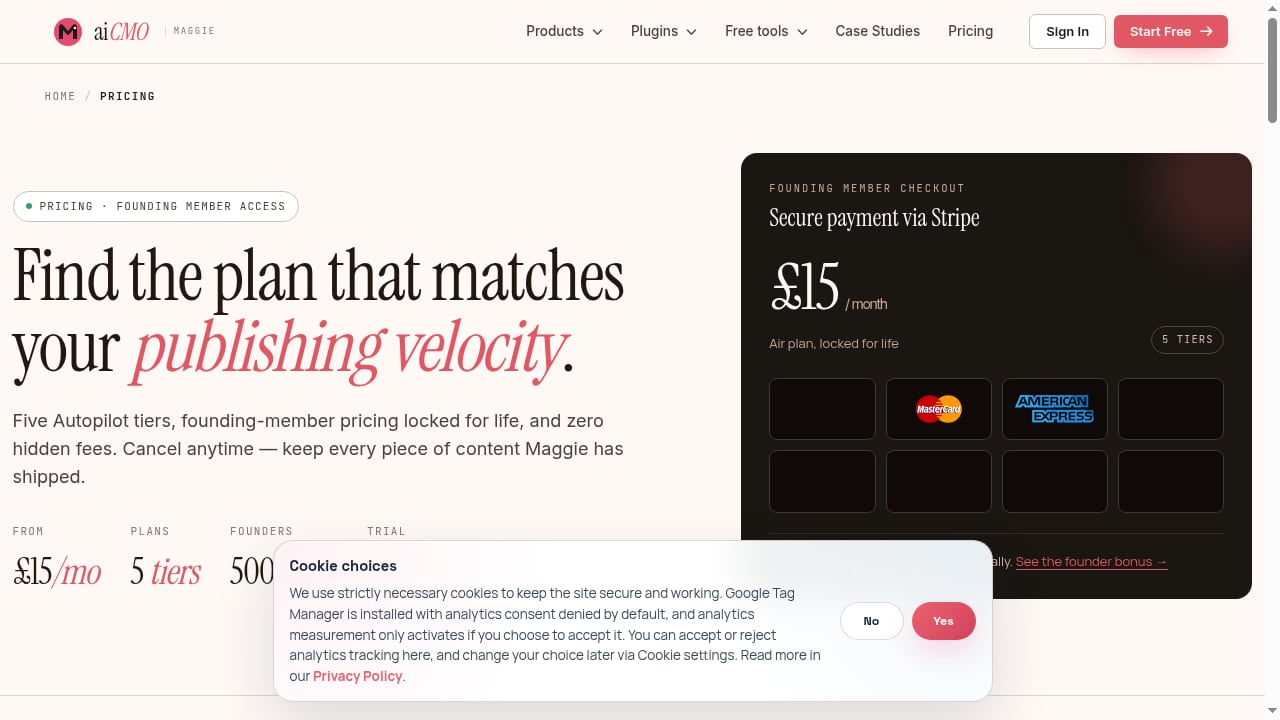 First viewport screenshot of Pricing