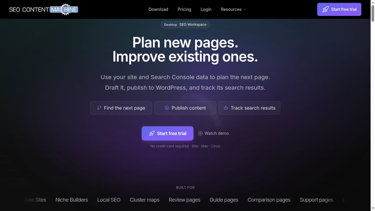 First viewport screenshot of seocontentmachine.com