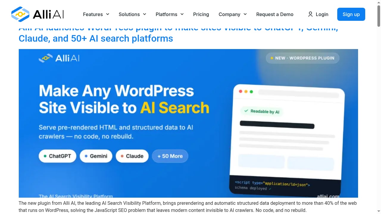 First viewport screenshot of www.alliai.com