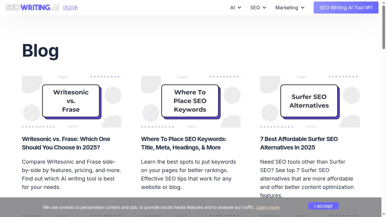 First viewport screenshot of Blog
