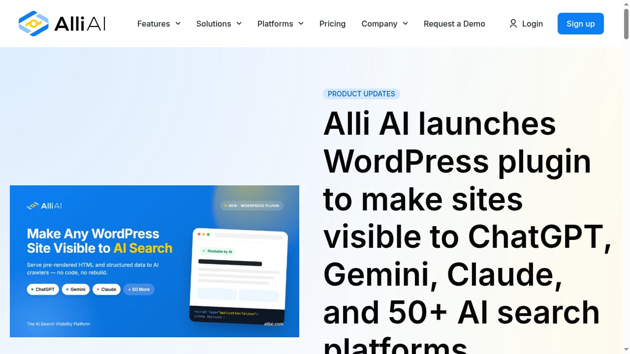 First viewport screenshot of www.alliai.com