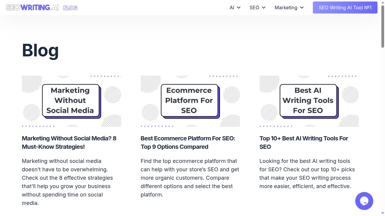 First viewport screenshot of Blog