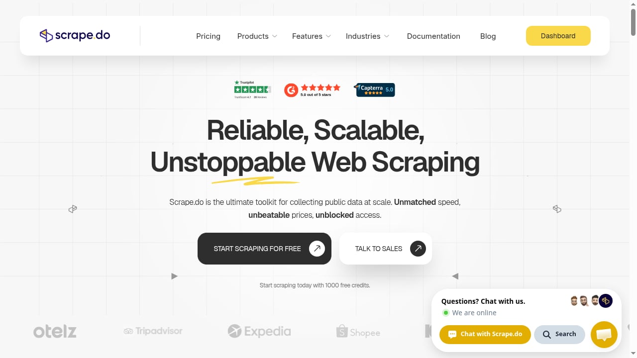 First viewport screenshot of Scrape.do - Powerful Toolkit for Hassle-Free and Scalable Web Scraping