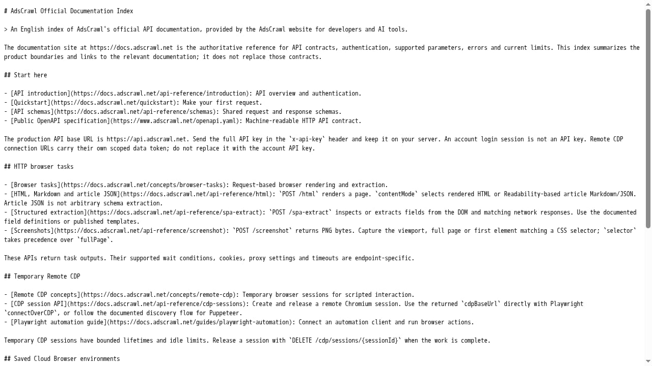 First viewport screenshot of www.adscrawl.net