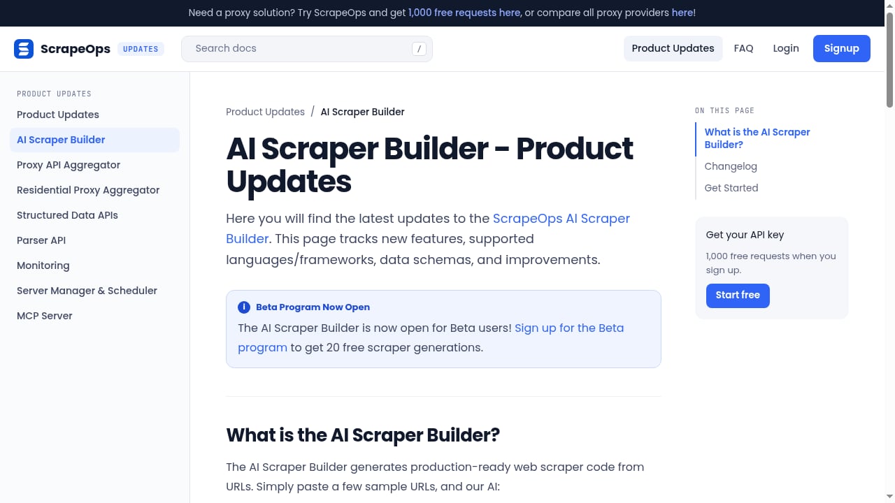 First viewport screenshot of scrapeops.io