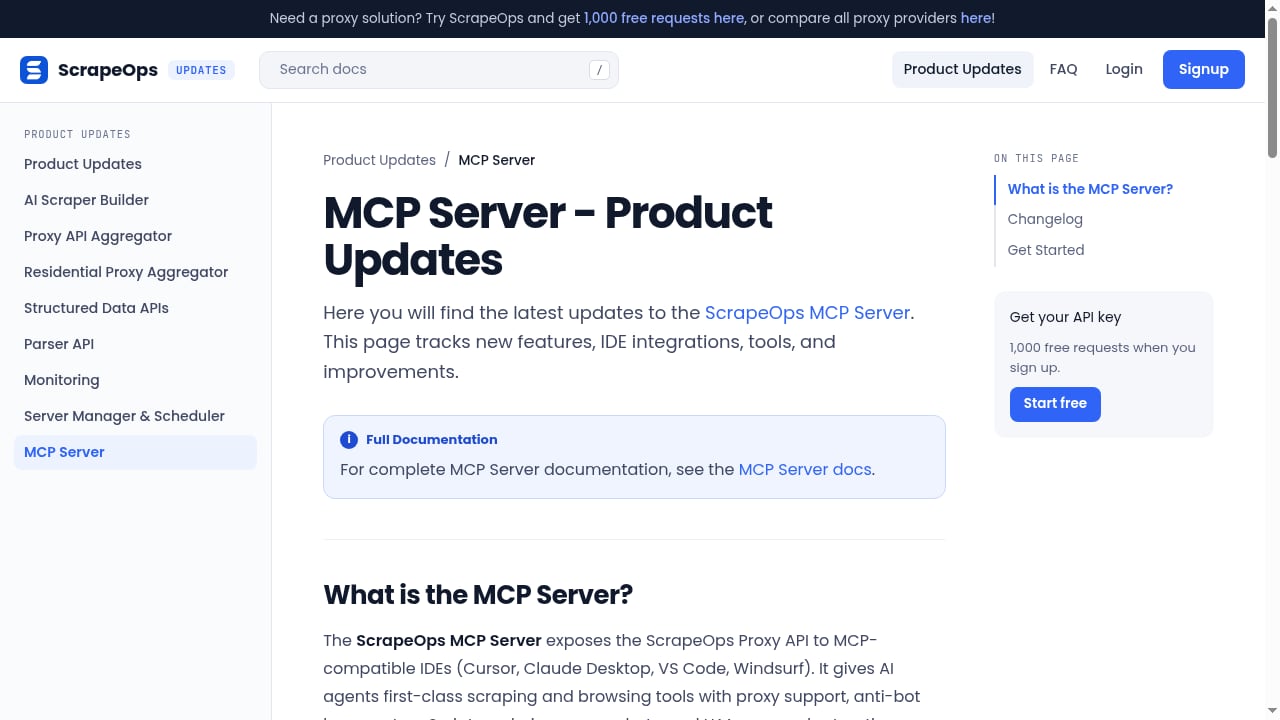 First viewport screenshot of scrapeops.io
