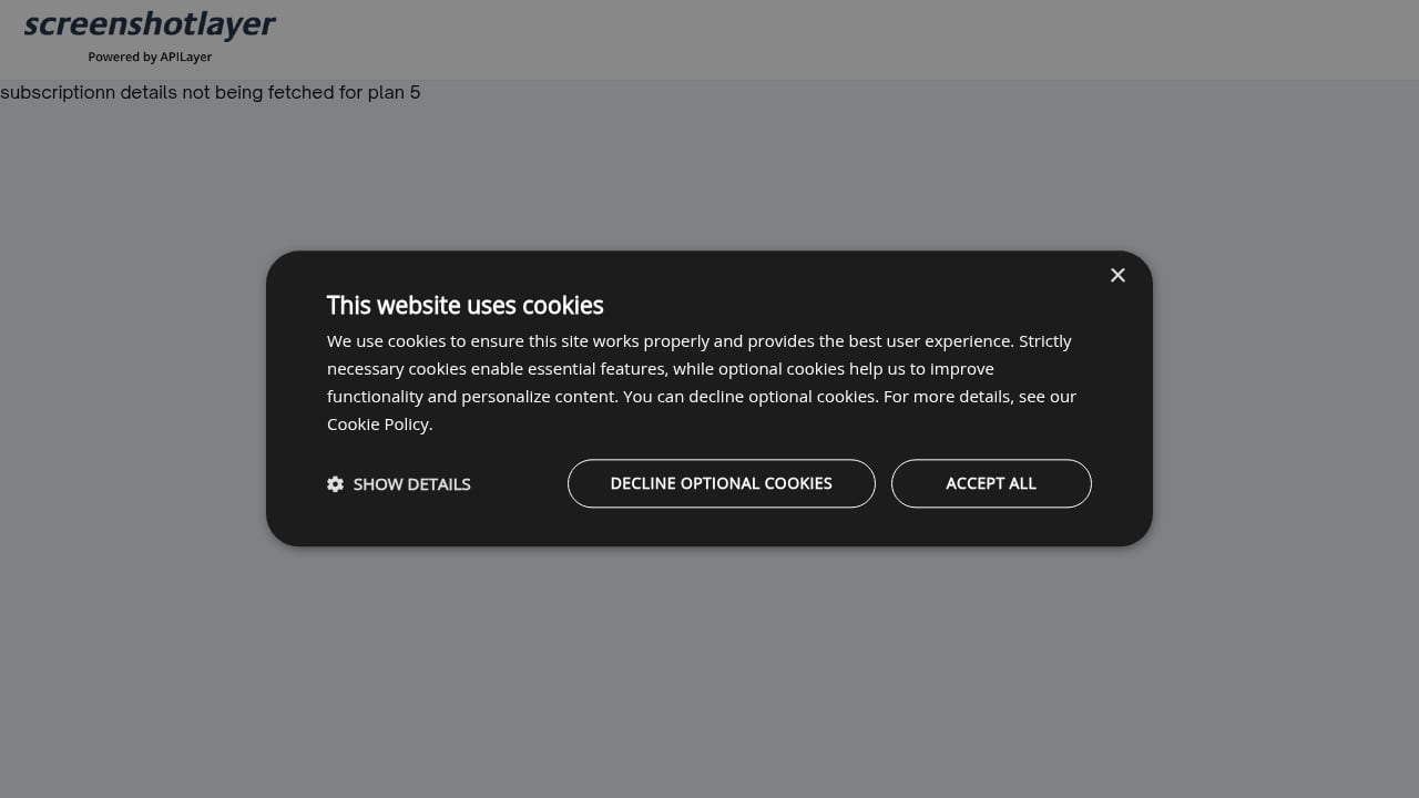 First viewport screenshot of screenshotlayer.com