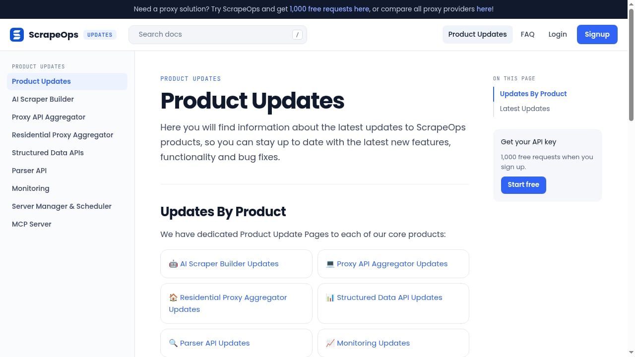 First viewport screenshot of scrapeops.io