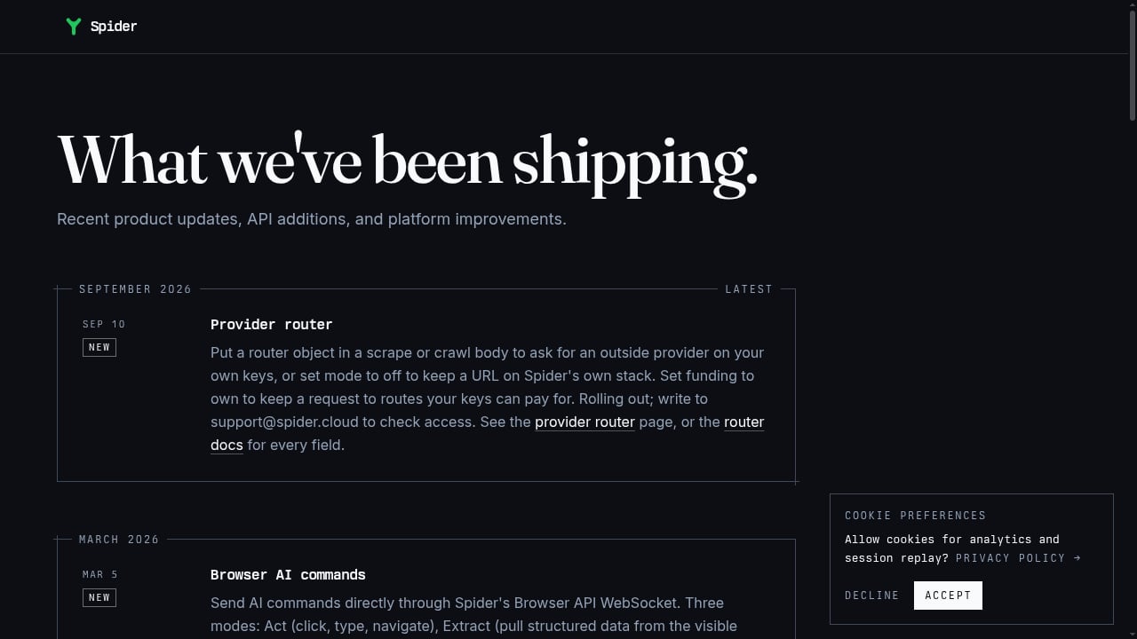 First viewport screenshot of spider.cloud