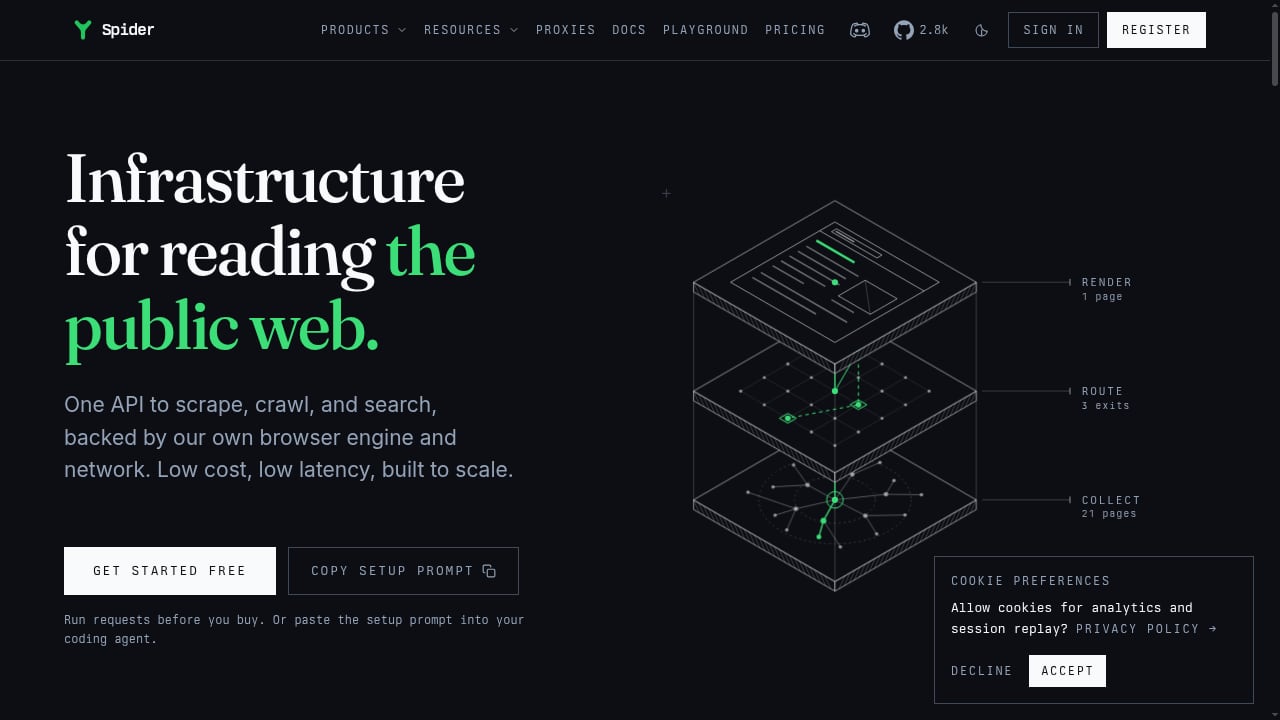 First viewport screenshot of spider.cloud