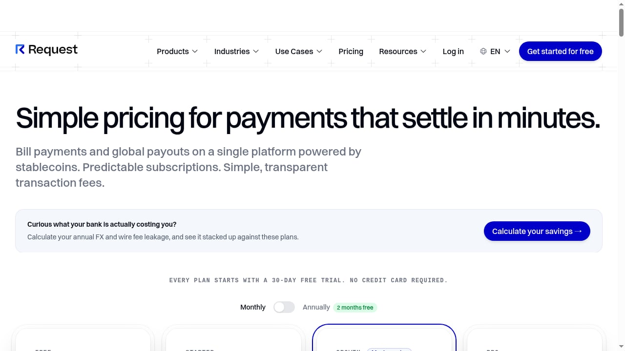 First viewport screenshot of www.requestfinance.com