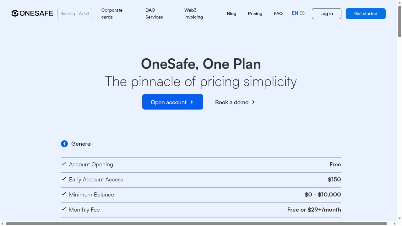 First viewport screenshot of Pricing