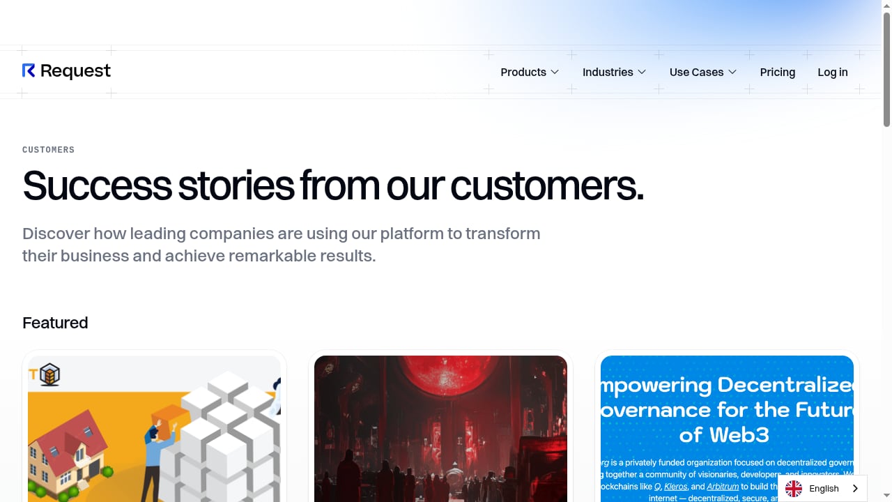 First viewport screenshot of Customers - Request Finance