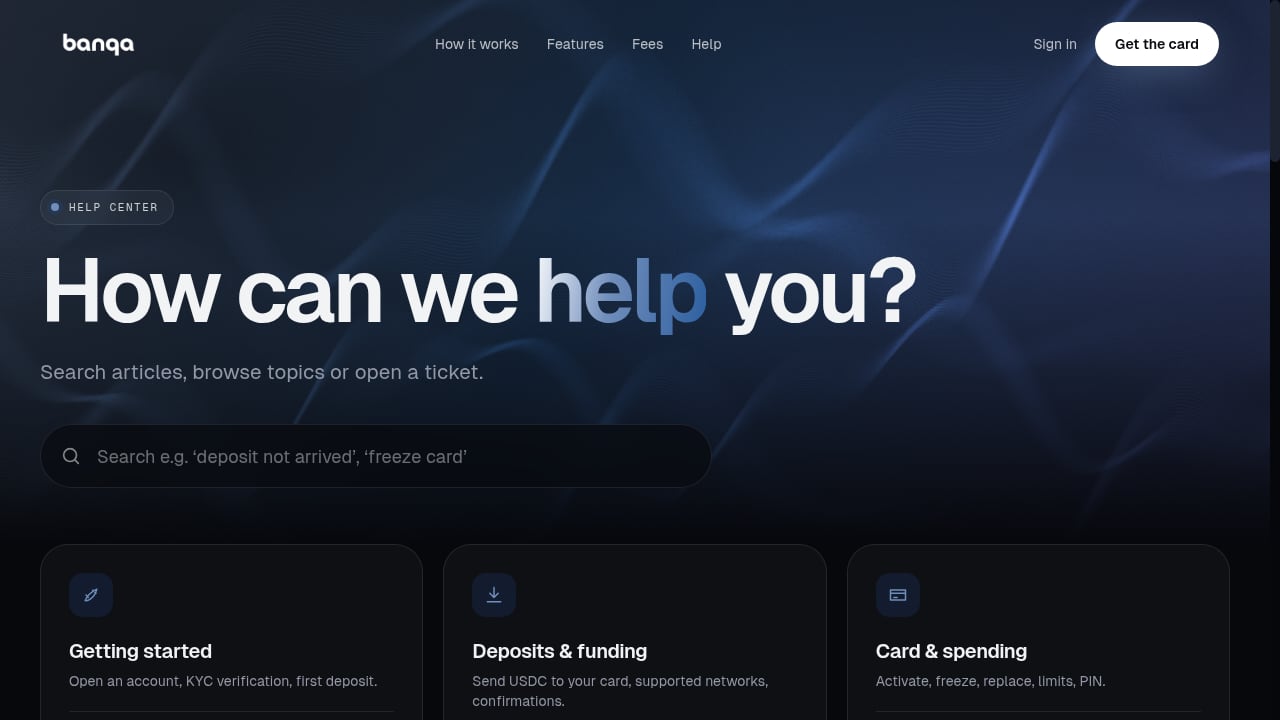 First viewport screenshot of banqa.io