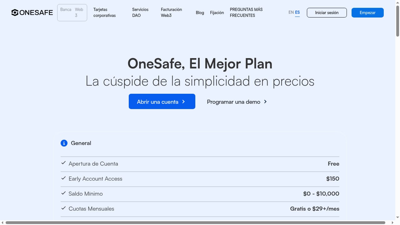 First viewport screenshot of Precios