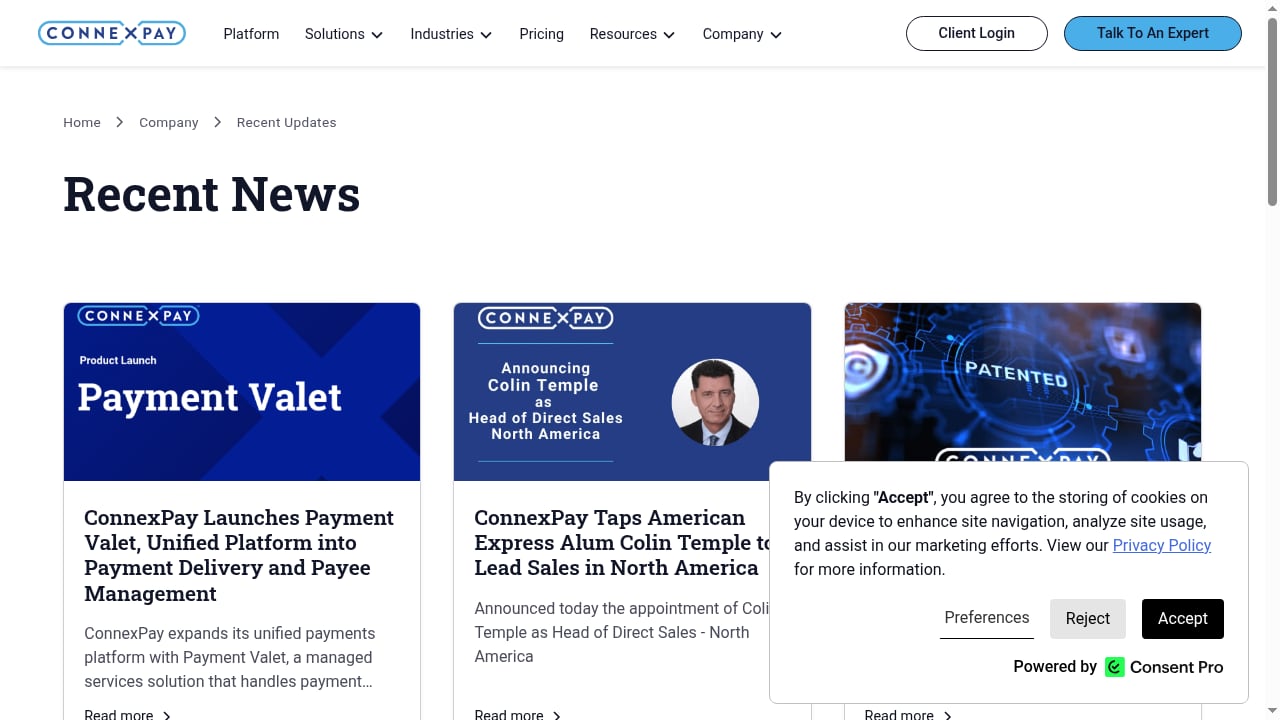 First viewport screenshot of ConnexPay News | Payment Industry Updates | Company News